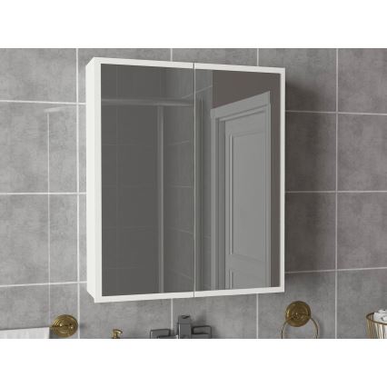 Armário de casa de banho com um espelho KAYLA 78x60 cm branco