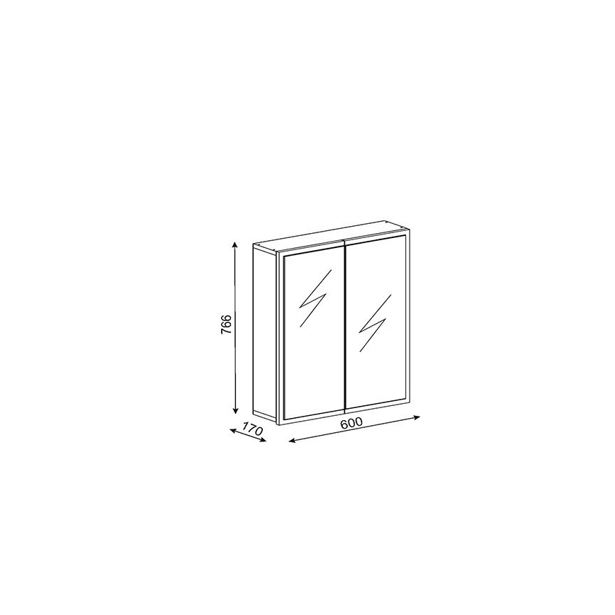 Armário de casa de banho com um espelho KAYLA 78x60 cm branco