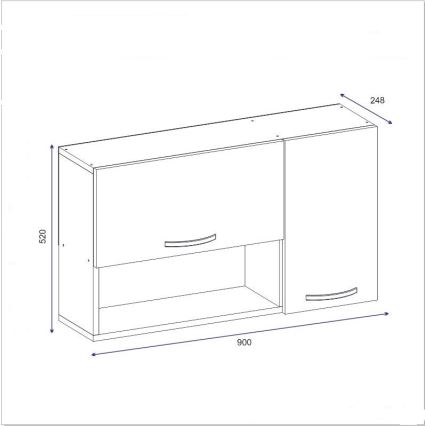 Armário de parede AKASYA 52x90 cm branco
