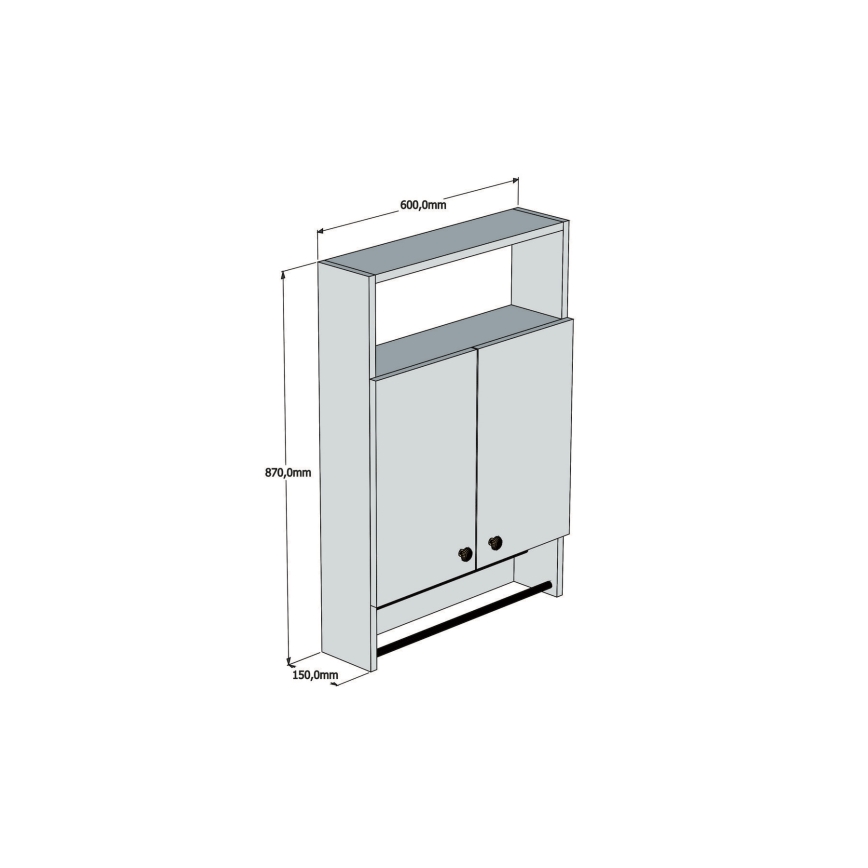 Armário de parede BANYO 87x60 cm branco