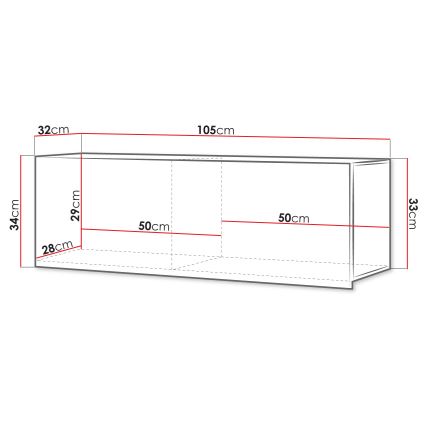 Armário de parede CALABRINI 34x105 cm branco