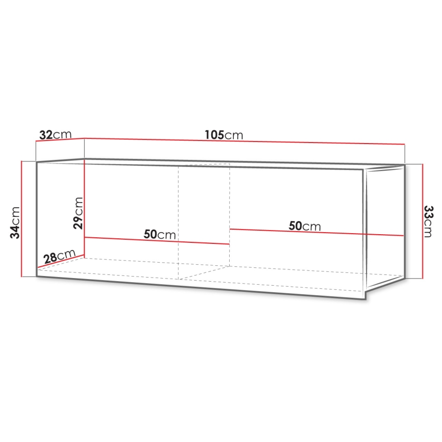 Armário de parede CALABRINI 34x105 cm branco