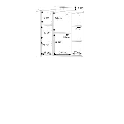 Armário de parede para casa de banho com espelho VENOM, antracite/castanho