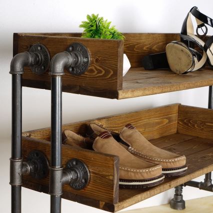 Armário de sapatos BORU 50x90 cm preto/abeto