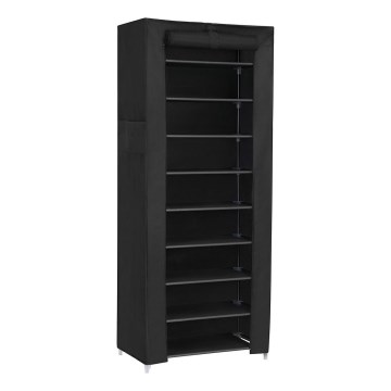 Armário de tecido para arrumação com prateleiras MATIS 58x160 cm, preto