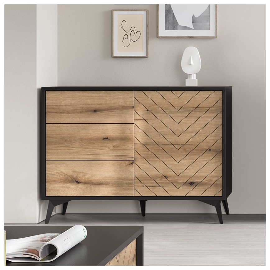 Armário DIAMOND 77x104 cm preto/castanho
