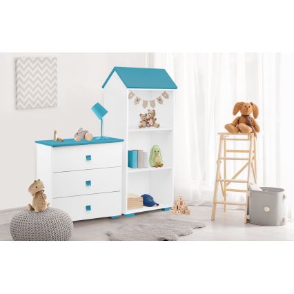 Armário PABIS 87x83 cm branco/azul