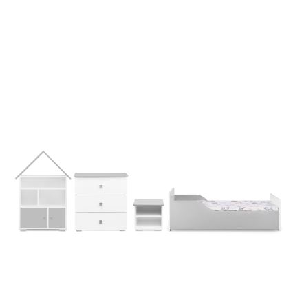 Armário PABIS 87x83 cm branco/cinzento