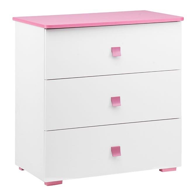 Armário PABIS 87x83 cm branco/rosa