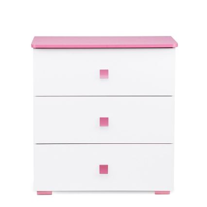 Armário PABIS 87x83 cm branco/rosa
