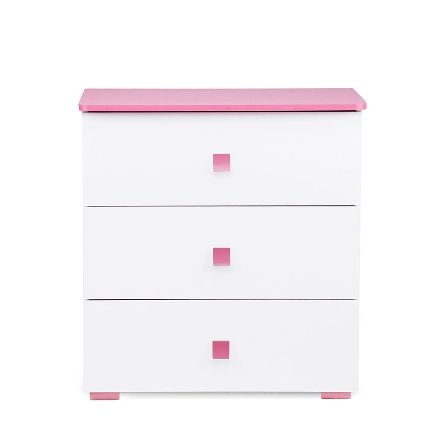 Armário PABIS 87x83 cm branco/rosa