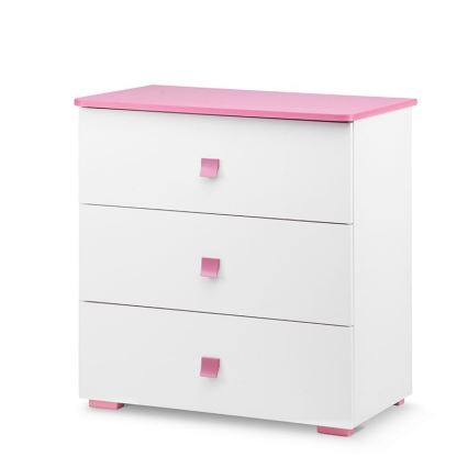 Armário PABIS 87x83 cm branco/rosa