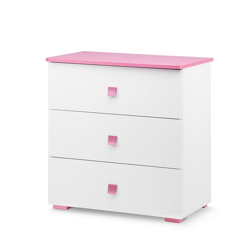 Armário PABIS 87x83 cm branco/rosa