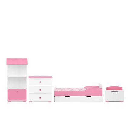 Armário PABIS 87x83 cm branco/rosa