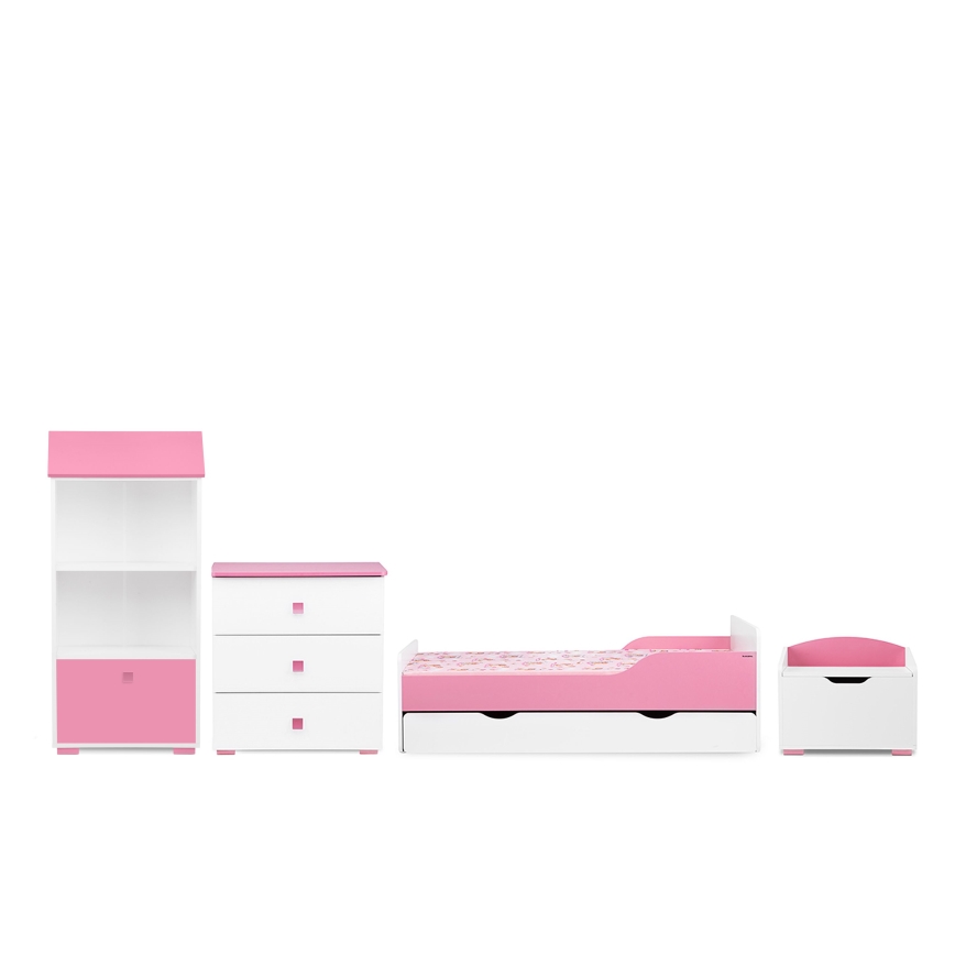 Armário PABIS 87x83 cm branco/rosa