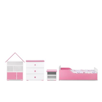 Armário PABIS 87x83 cm branco/rosa