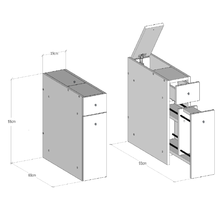 Armário para casa de banho SMART 60x55 cm branco