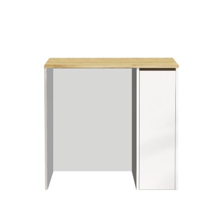 Armário para máquina de lavar com espaço de armazenamento 88,3x93,5 cm branco/nogueira