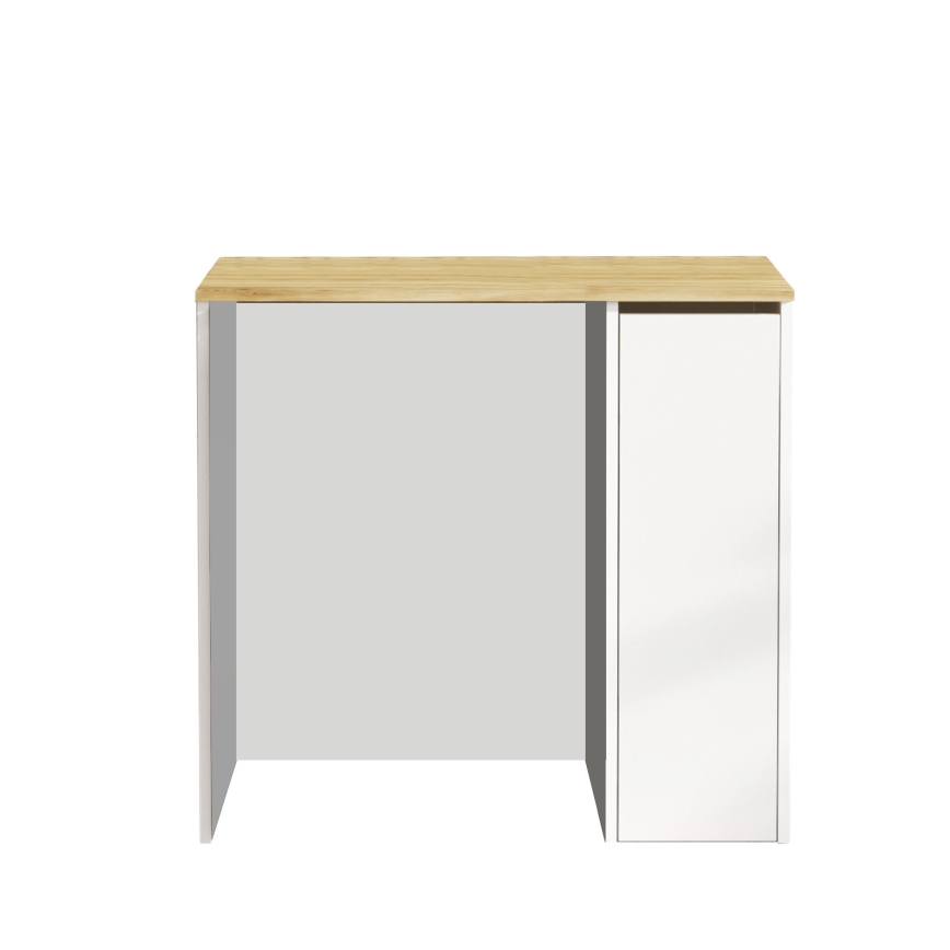 Armário para máquina de lavar com espaço de armazenamento 88,3x93,5 cm branco/nogueira