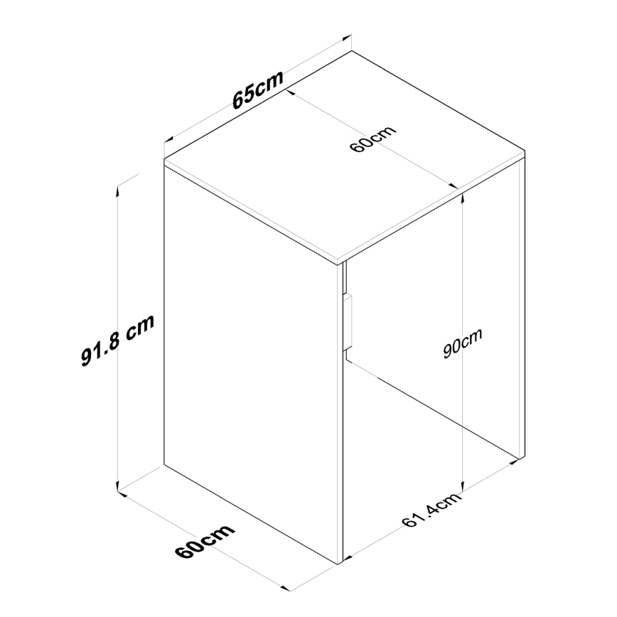 Armário para máquina de lavar RANI 65x91,8 cm branco/marrom