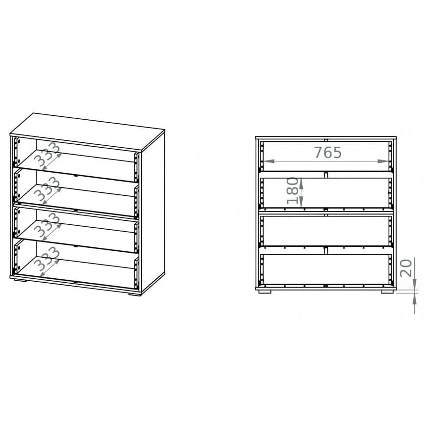 Armário SARPA 96x86 cm branco/castanho