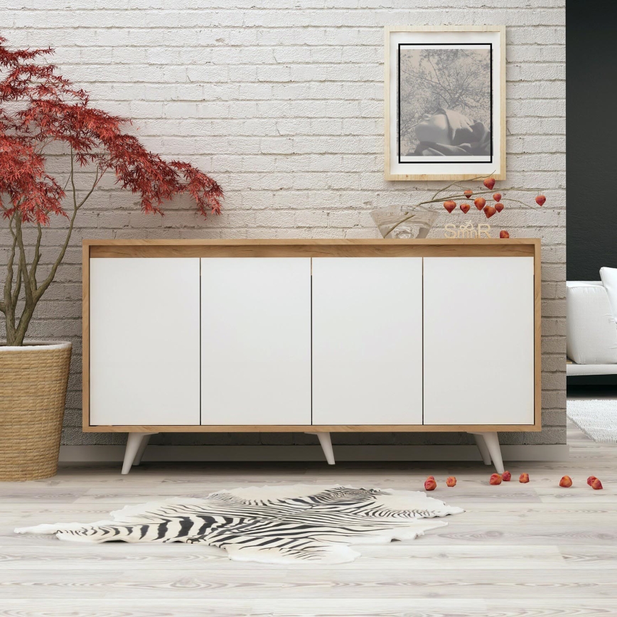 Armário SHANS 86x140 cm castanho/branco