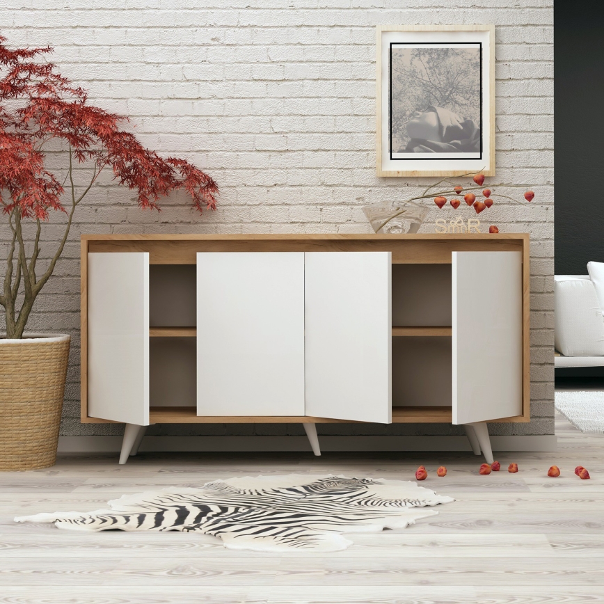 Armário SHANS 86x140 cm castanho/branco