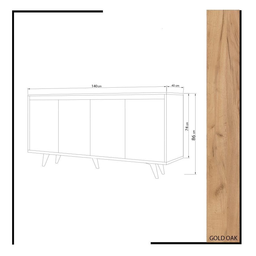 Armário SHANS 86x140 cm castanho/branco