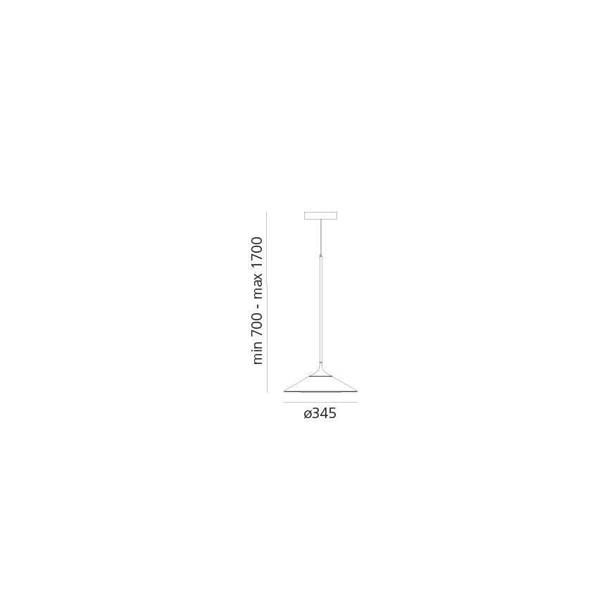 Artemide 0352030A - Candeeiro suspenso LED com regulação ORSA LED/20W/230V 3000K diâmetro 24,5 cm