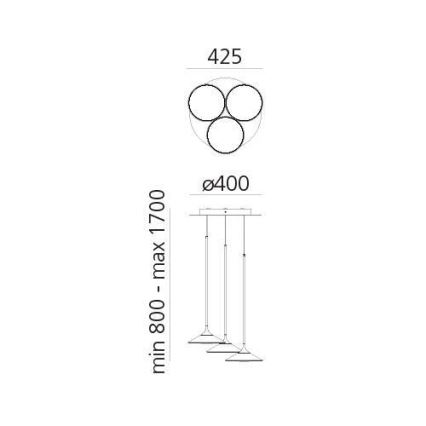 Artemide 0353030A - Candeeiro suspenso LED com regulação ORSA CLUSTER LED/22W/230V 3000K