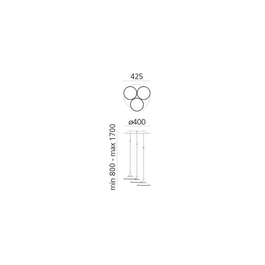 Artemide 0353030A - Candeeiro suspenso LED com regulação ORSA CLUSTER LED/22W/230V 3000K