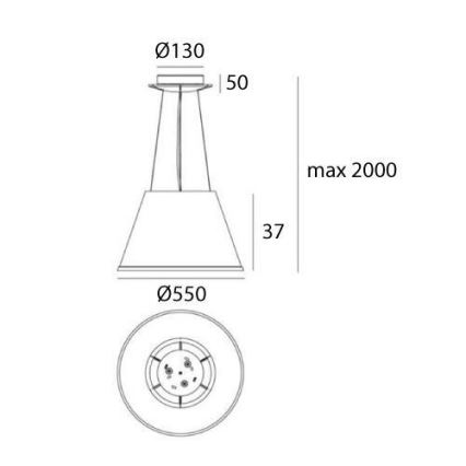 Artemide 1124020A - Candeeiro suspenso CHOOSE MEGA 3xE27/12W/230V diâmetro 55 cm bege