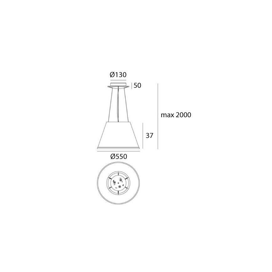 Artemide 1124020A - Candeeiro suspenso CHOOSE MEGA 3xE27/12W/230V diâmetro 55 cm bege