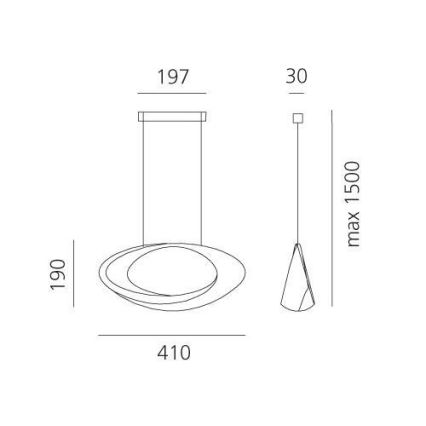 Artemide 1182010A - Candeeiro suspenso LED com regulação CABILDO LED/44W/230V 3000K
