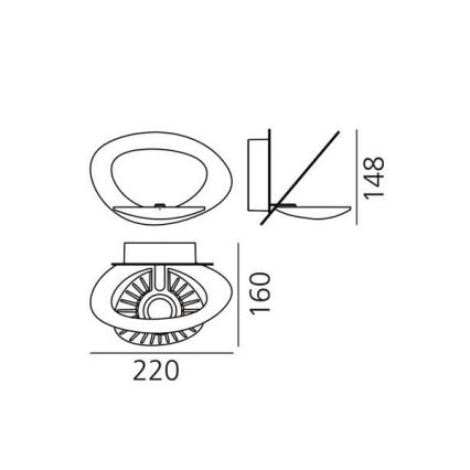 Artemide 1248020A - Iluminação de parede LED com regulação PIRCE LED/27W/230V 3000K dourado