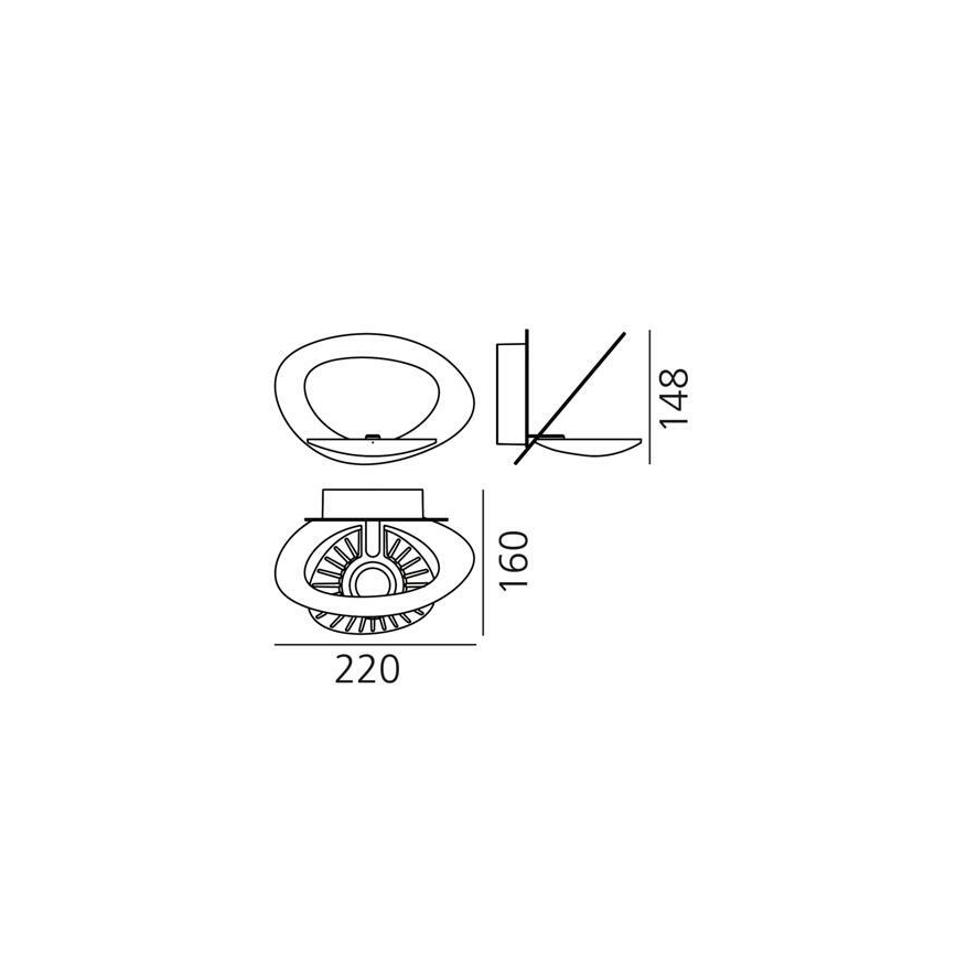Artemide 1248020A - Iluminação de parede LED com regulação PIRCE LED/27W/230V 3000K dourado
