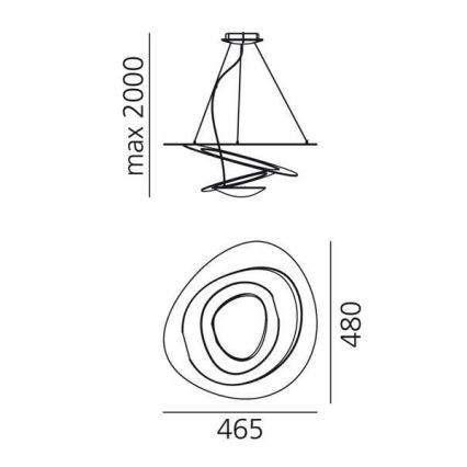 Artemide 1249020A - Candeeiro suspenso LED com regulação PIRCE LED/27W/230V 3000K dourado