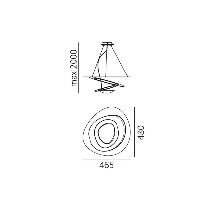 Artemide 1249020A - Candeeiro suspenso LED com regulação PIRCE LED/27W/230V 3000K dourado