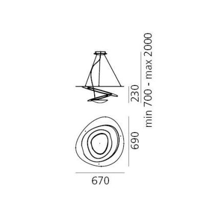 Artemide 1256120A - Candeeiro suspenso LED com regulação PIRCE LED/44W/230V 3000K dourado