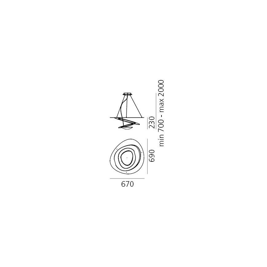 Artemide 1256120A - Candeeiro suspenso LED com regulação PIRCE LED/44W/230V 3000K dourado