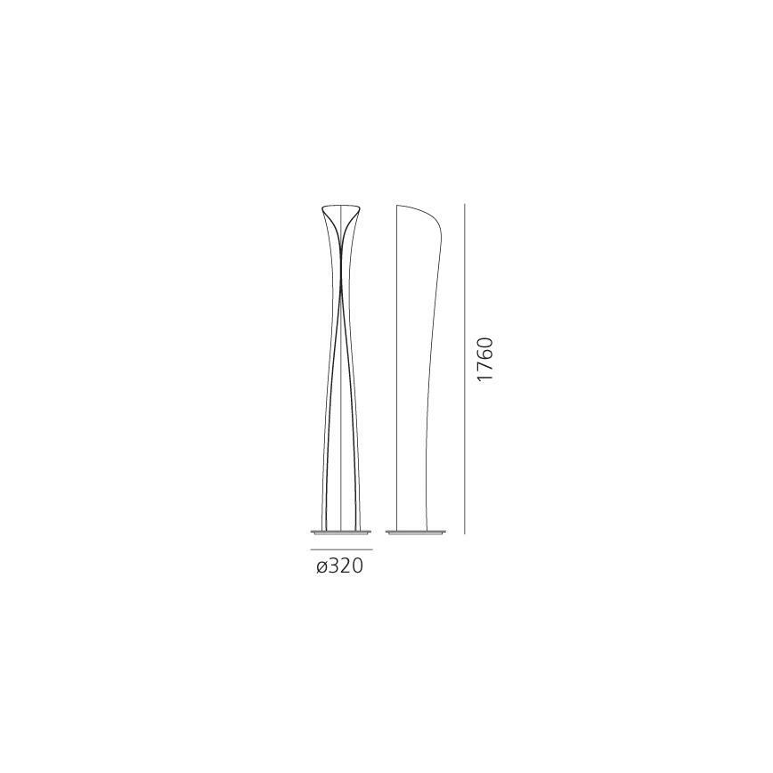 Artemide 1361020A - Candeeiro de chão LED CADMO LED/44W/230V + 1xGU10/10W/230V branco