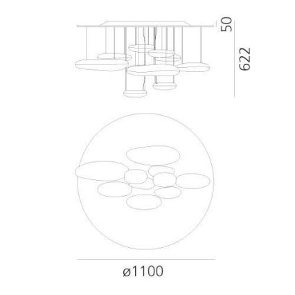 Artemide 1366110A - Candeeiro integrado LED com regulação MERCURY LED/58W/230V 3000K