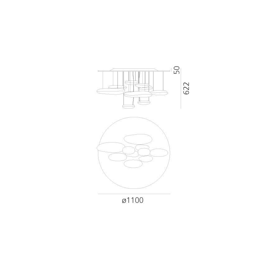 Artemide 1366110A - Candeeiro integrado LED com regulação MERCURY LED/58W/230V 3000K