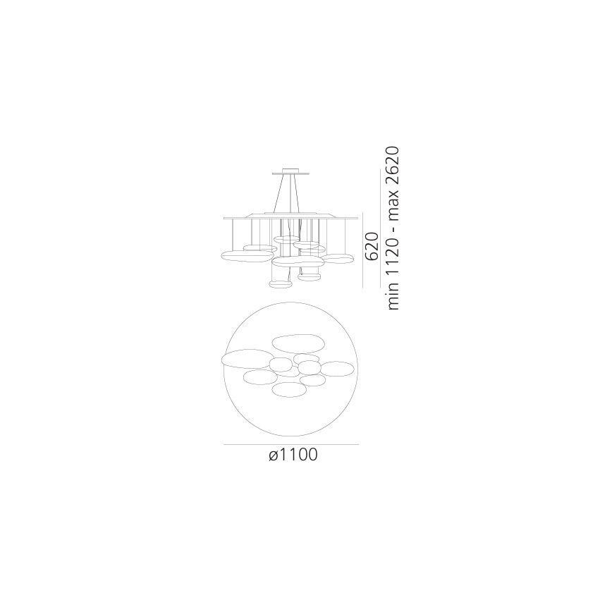 Artemide 1367110A - Candeeiro suspenso LED com regulação MERCURY LED/58W/230V 3000K