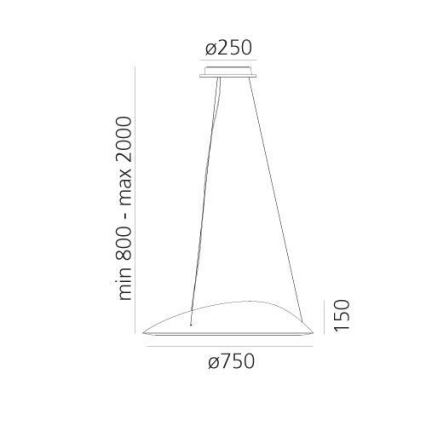 Artemide 1401010APP - Candeeiro suspenso LED com regulação AMELUNA LED/41W/230V 3000K