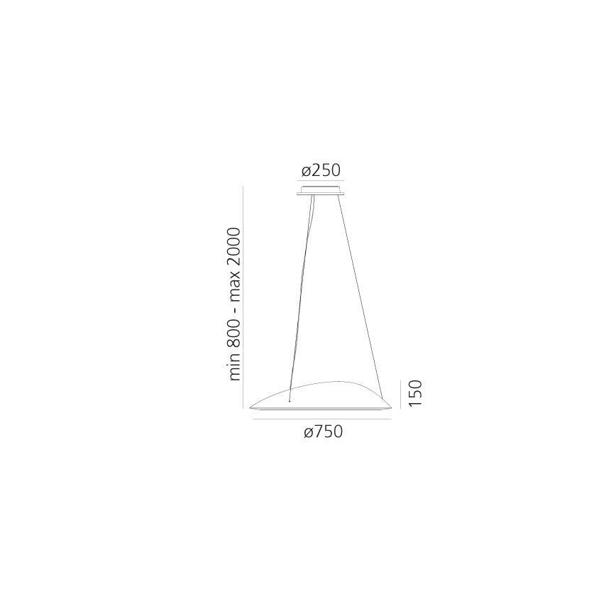 Artemide 1401010APP - Candeeiro suspenso LED com regulação AMELUNA LED/41W/230V 3000K