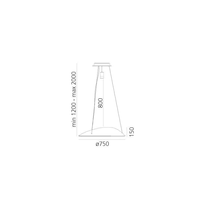 Artemide 1402010APP - Candeeiro suspenso LED RGBW com regulação AMELUNA LED/45W/230V 3000K