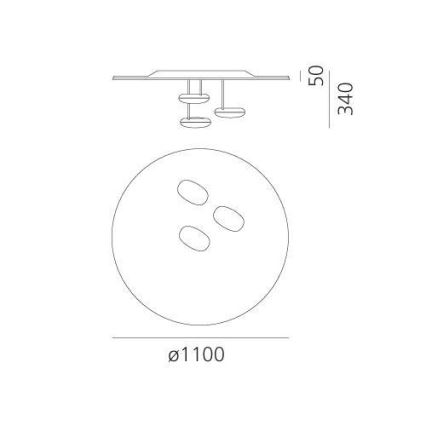 Artemide 1474110A - Iluminação de teto LED com regulação DROPLET LED/87W/230V 3000K