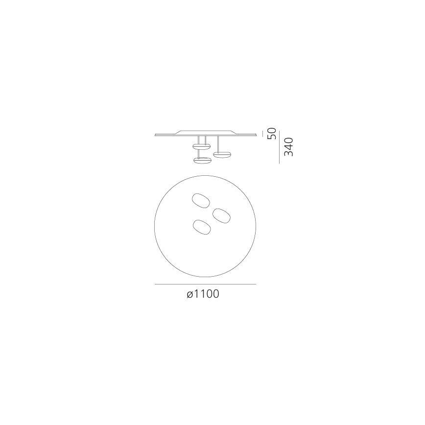 Artemide 1474110A - Iluminação de teto LED com regulação DROPLET LED/87W/230V 3000K