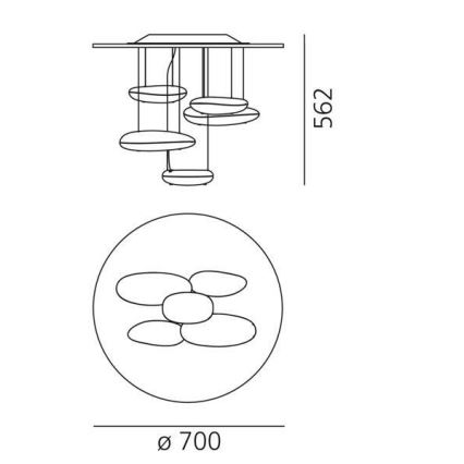 Artemide 1476110A - Candeeiro integrado LED com regulação MERCURY LED/29W/230V 3000K